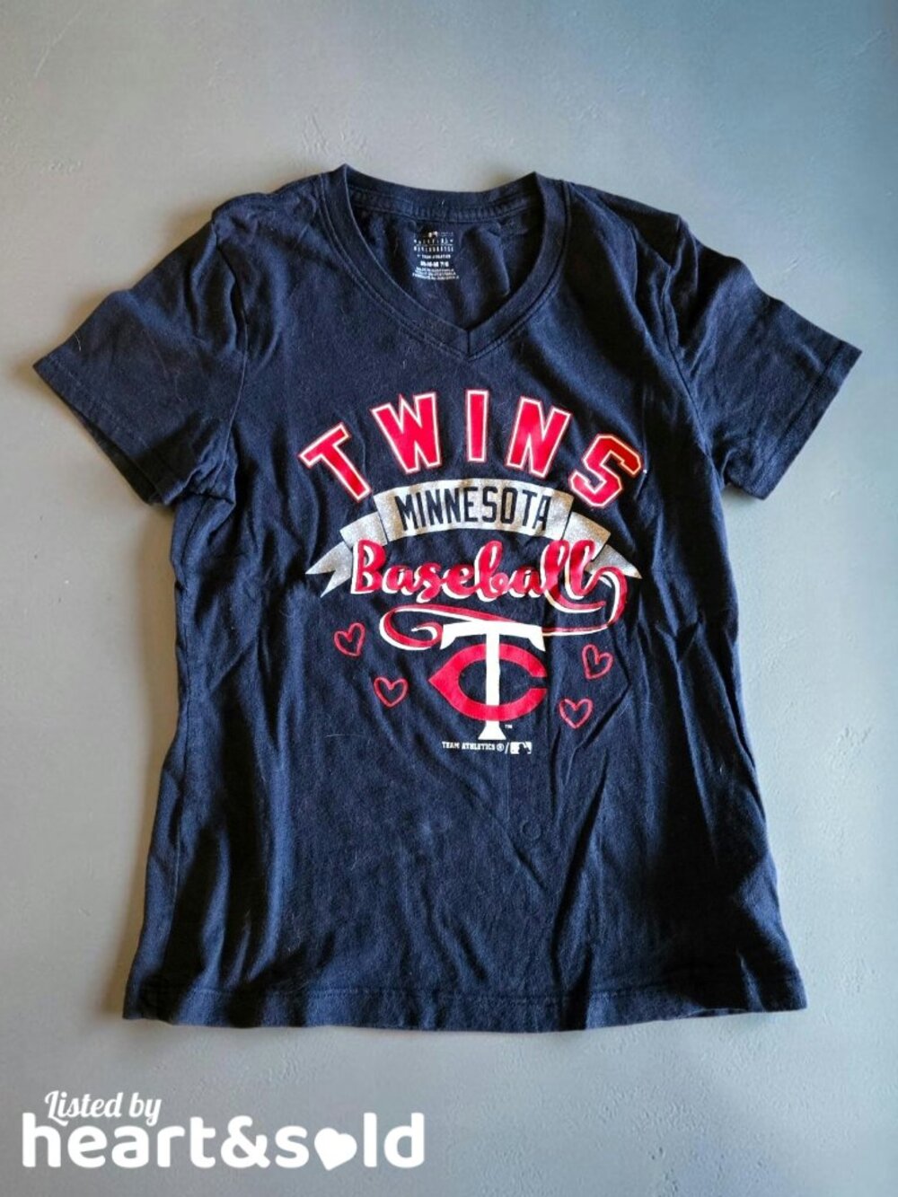 Girls Minnesota Twins Blue V-Neck Shirt